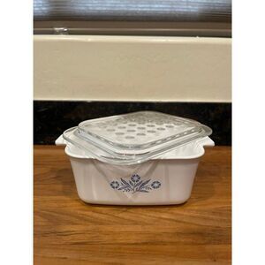 Corning Ware P-4-B Blue Cornflower with lid